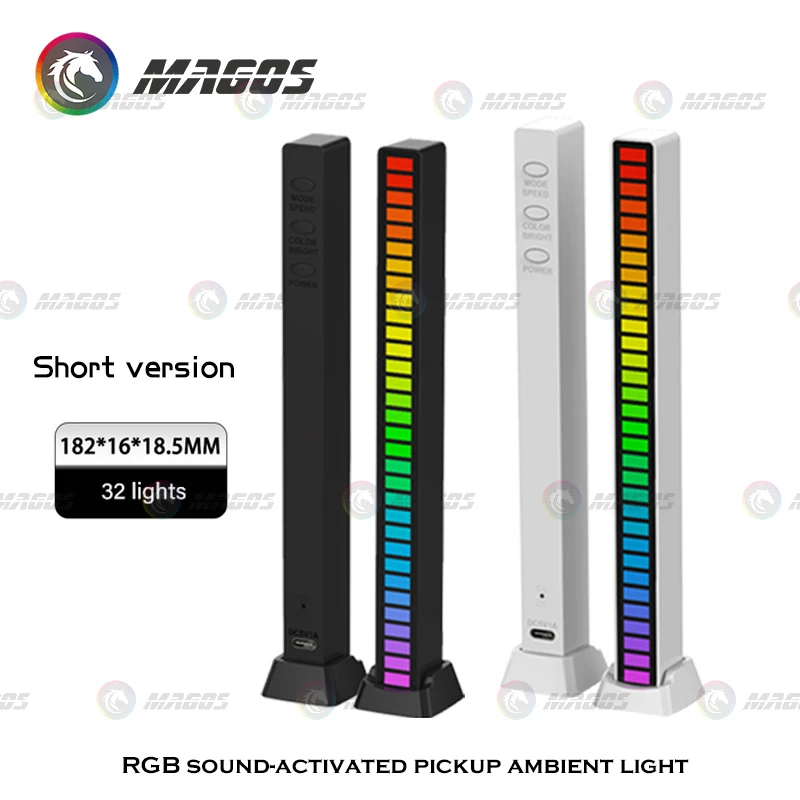 RGB Sound Control Pickup Atmosphere Light Net Red APP Control Rechargeable Colorful Car Desktop Music Rhythm Light USB powered