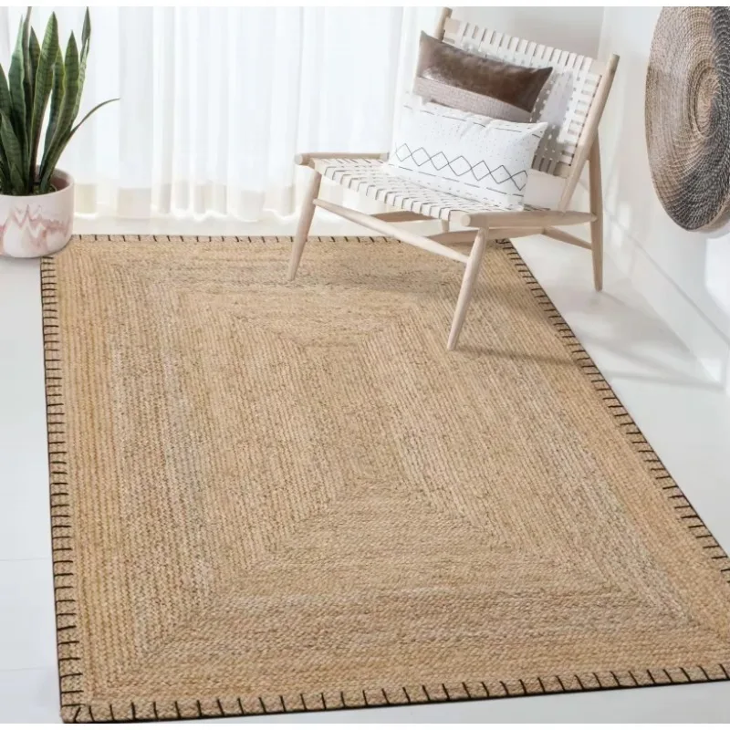 Hand-woven Carpets Anti slip Mat Natural Jute Carpet Sisal Fashion Best Quality Living Room Nordic Carpet and Rugs Home Bedroom