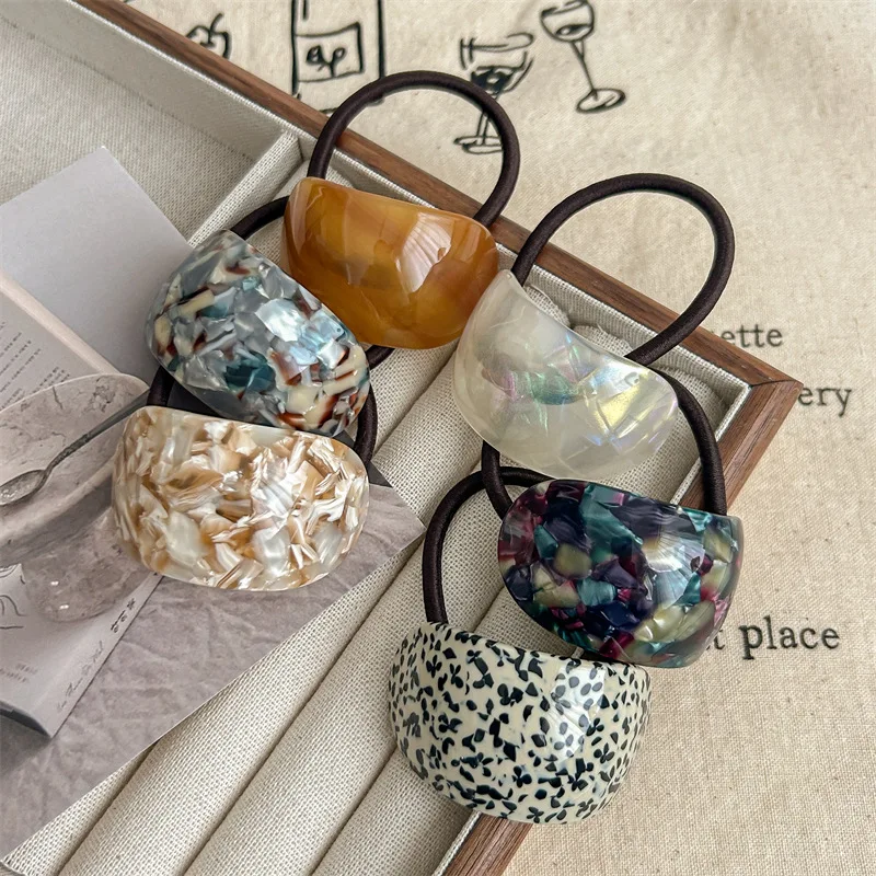 

Простые полукруглые ацетатные веревки для волос, эластичные овальные резинки, аксессуары для укладки волос, корейские модные ленты для волос, женское кольцо для волос