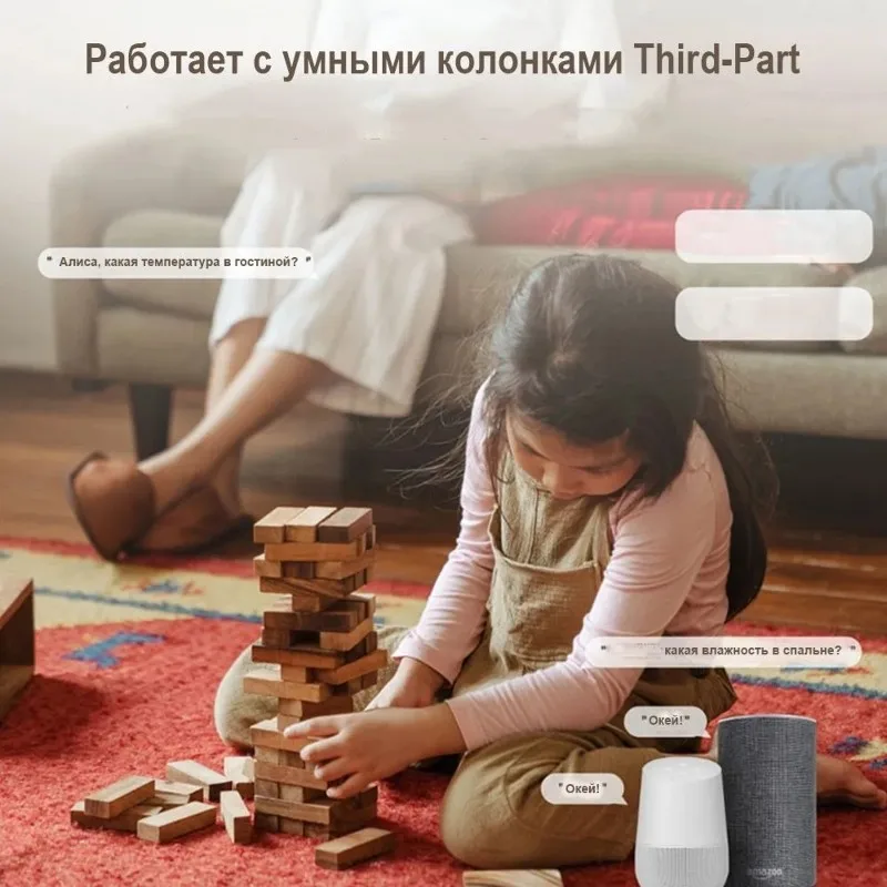 

Smart Wi-Fi Temperature And Humidity Sensor, Wireless Control, Battery Powered, For Tuya Smart Life Alexa Google Home