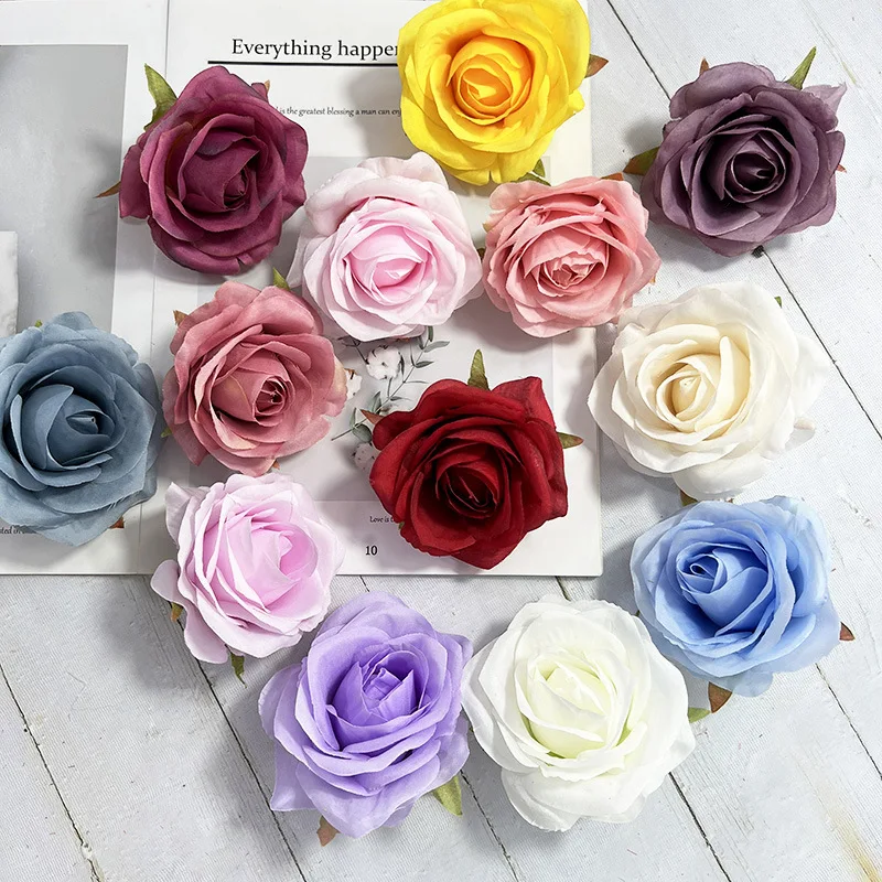 5Pcs Artificial Flowers Silk Rose Home Room Decoration Fake Roses For Wedding Brides Decorative DIY Craft Gift Accessories