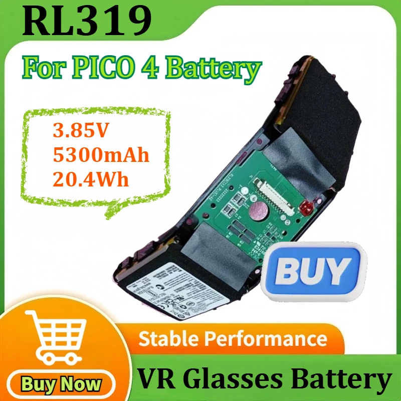 

New RL319 3.85V 5300mAh 20.4Wh Replacement VR Glasses Battery for PICO 4 Battery