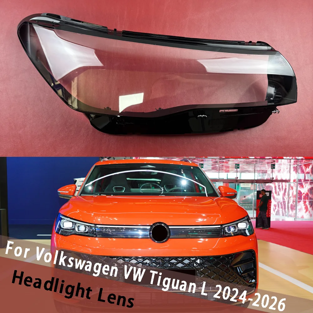 

Left Right Headlight Lens Shell For Volkswagen VW Tiguan L 2024 2025 2026 Headlamp Cover Clear Lampshade Plexiglass Auto Replace