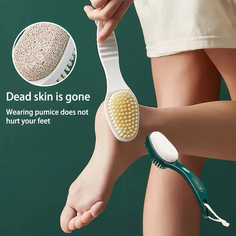 2-in-1 Foot Scrubbing Brush Foot Care Tool Heels Pedicure Tools Scrub Brush Pedicure Tools Double-sided Feet Grinding Stone