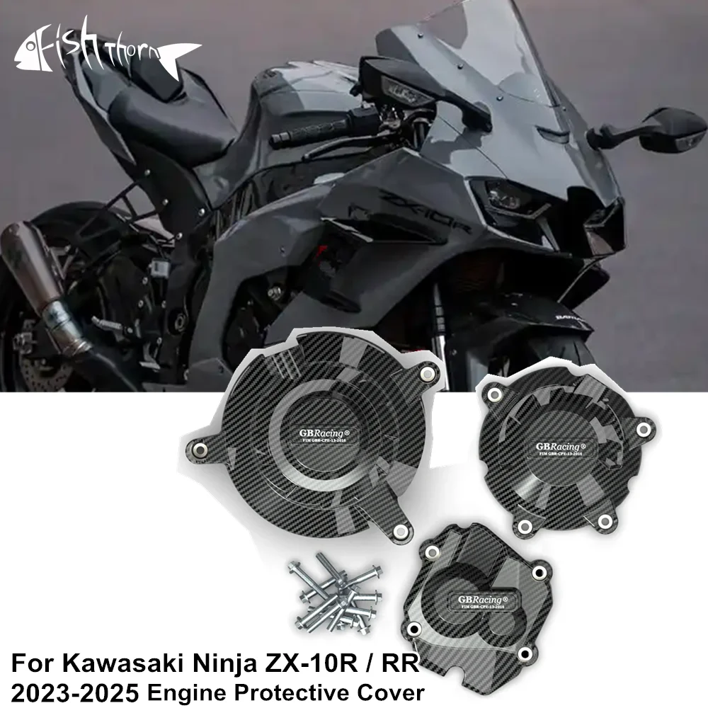 For Kawasaki Ninja ZX-10R ZX-10RR ZX 10R ZX10R ZX10RR 2023 2024 Motorcycle Engine Cover Sets Bonnet Protector Engine Cover