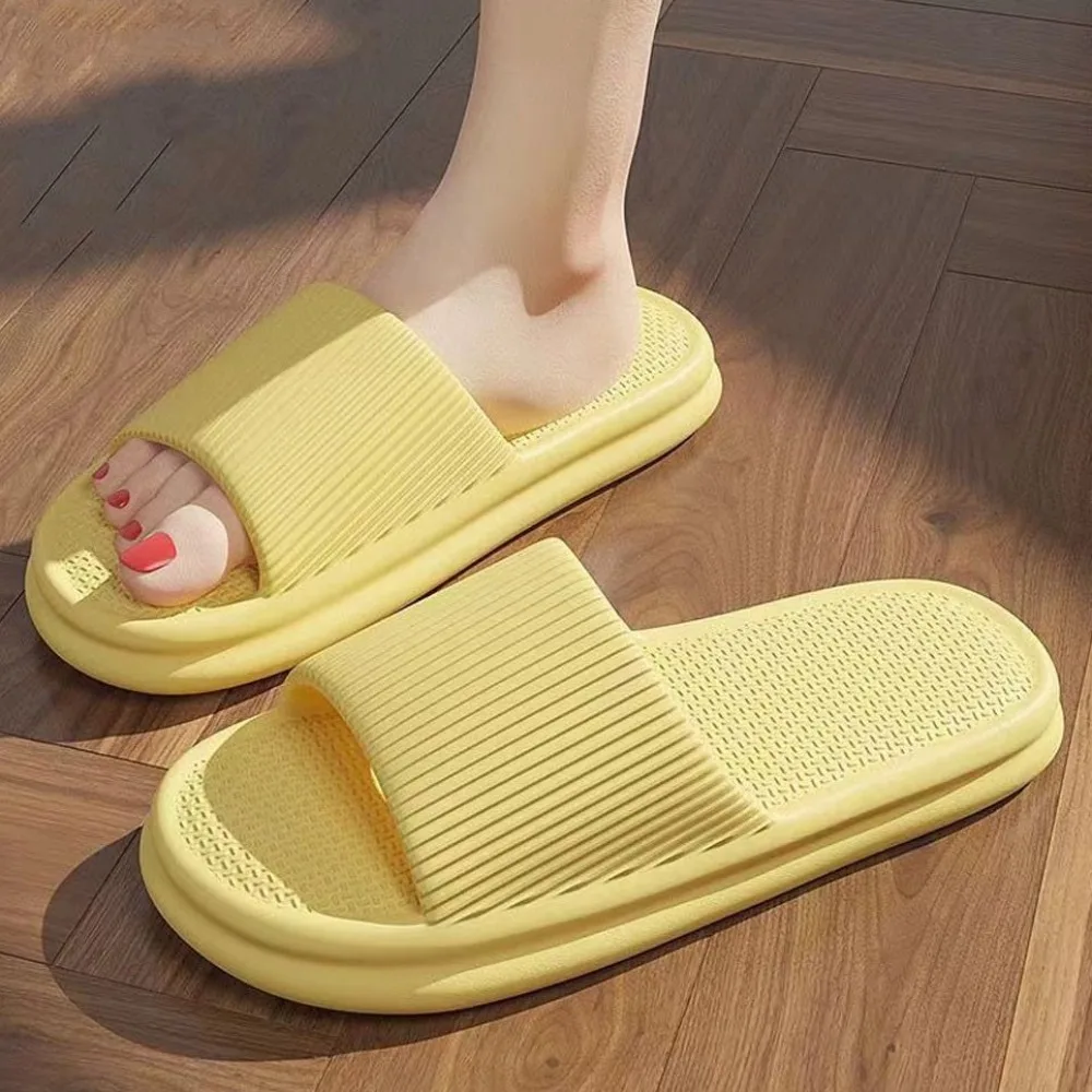 

Fashion Thick Platform Slippers Soft Sole Beach Shoes Couple Non-slip Flip Flops Slide Sandals Simplicity Unisex House Shoes