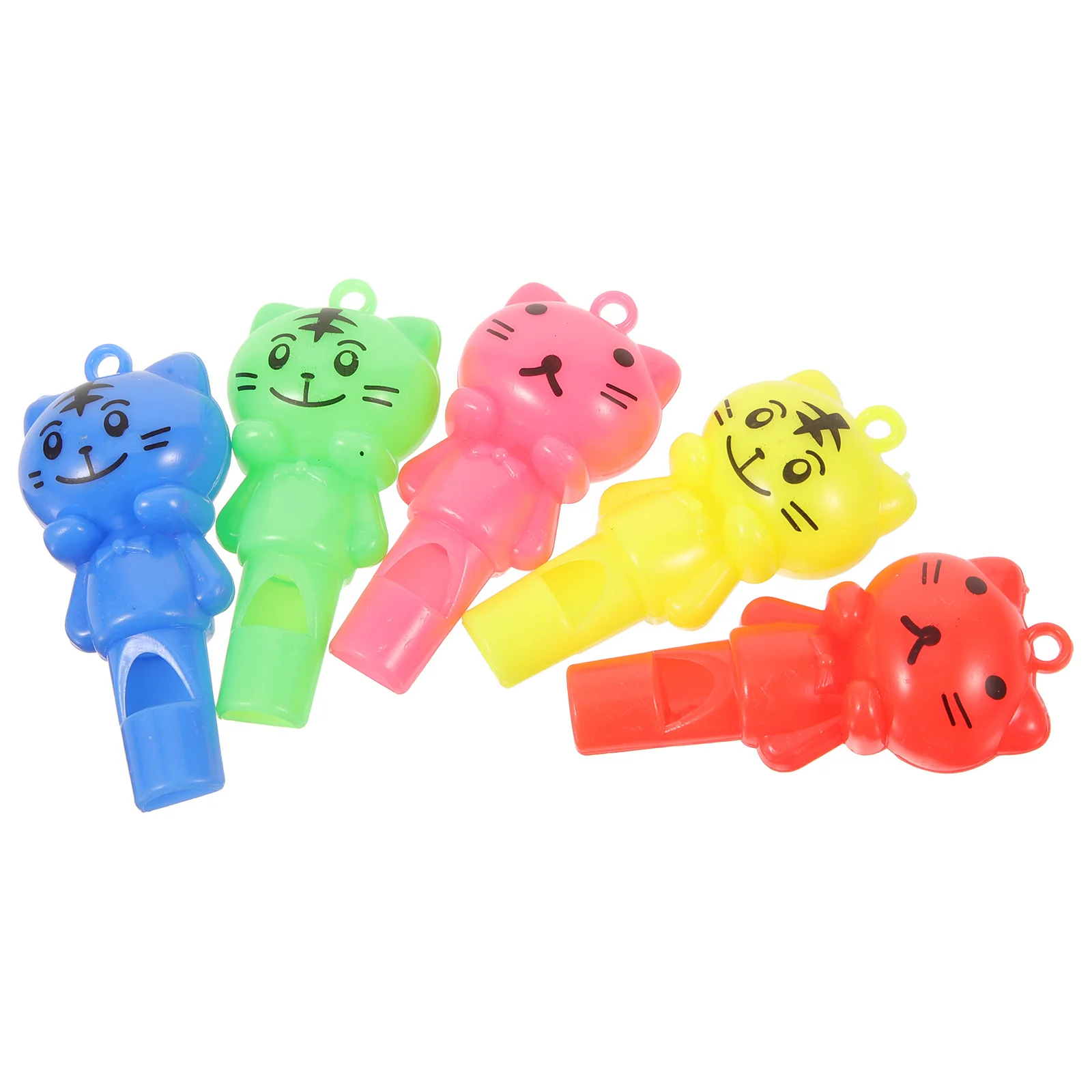 10 قطعة صافرة بلاستيكية ملونة زاهية مع الحبل القط نمط الحكم ألعاب التدريب الرياضية صافرة للأطفال القط حفلة الحسنات #2