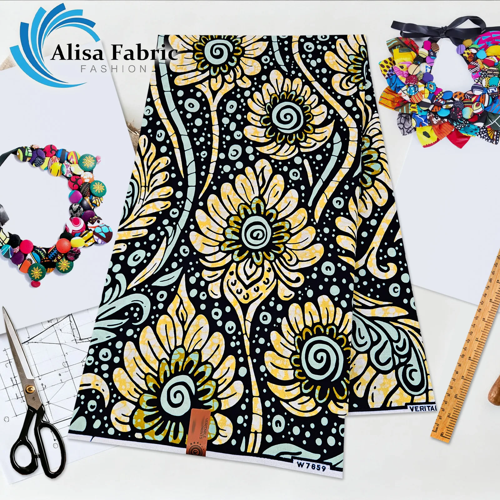 

2025 lastest African fabric wax 6yards 100% cotton Christmas nigerian fabric real wax print for sewing