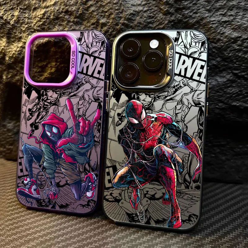 

Phone Case For iPhone 11 12 13 14 15 16 17 Pro Max 16e 17E 17 Air Plus 13 Mini Fundas Back Cover Spiderman Miles Morales Marvel