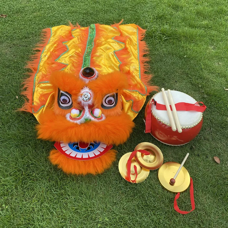 

Children's Lion's Head Lion Dance Children's Toys Foshan Non-Heritage Handmade Small Lion Lion Drum Gong Supplies Stage Props