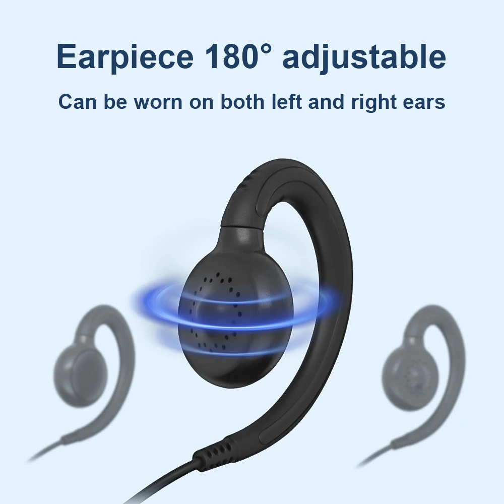 2 Pin G-Shape Headset Earpiece Mic for BAOFENG UV5R Kenwood K PG/TH/TK HYT Two Way Radio Security Walkie Talkie Accessories