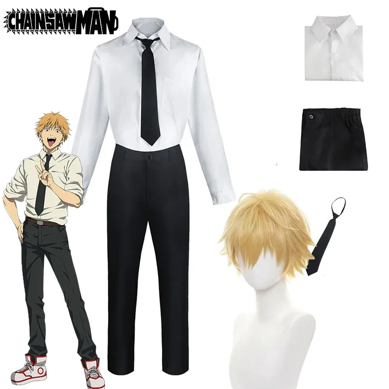 Chainsaw Man Denji Anime Cosplay Costume Wig Denji Anime Cosplay Costumes Men Public Safety Devil Hunter Halloween Uniform Suit