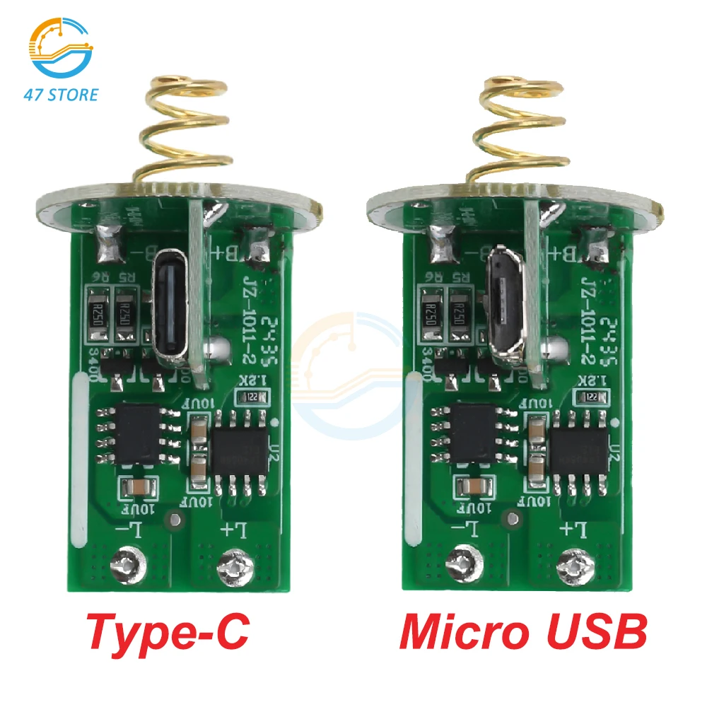 Type-c /Micro USB Single 3~4.2V Lithium Flashlight LED Drive PCB Circuit Board DIY Light Accessories for 18650 /26650 Batteries