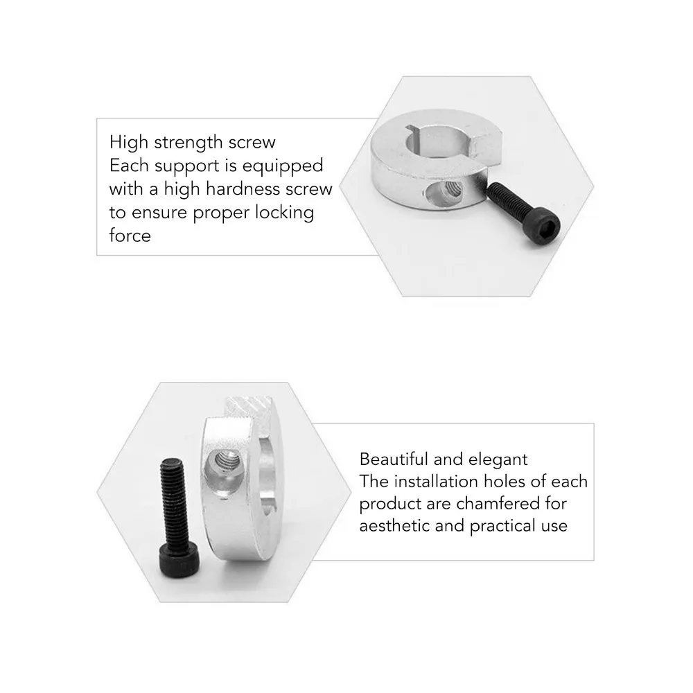 4Pcs SBR12 Linear Rail Stop Collar SBR16 SBR20 Shaft Locking Collar Aluminum Alloy Anodized Clamp-On Design Limit Fixing Ring