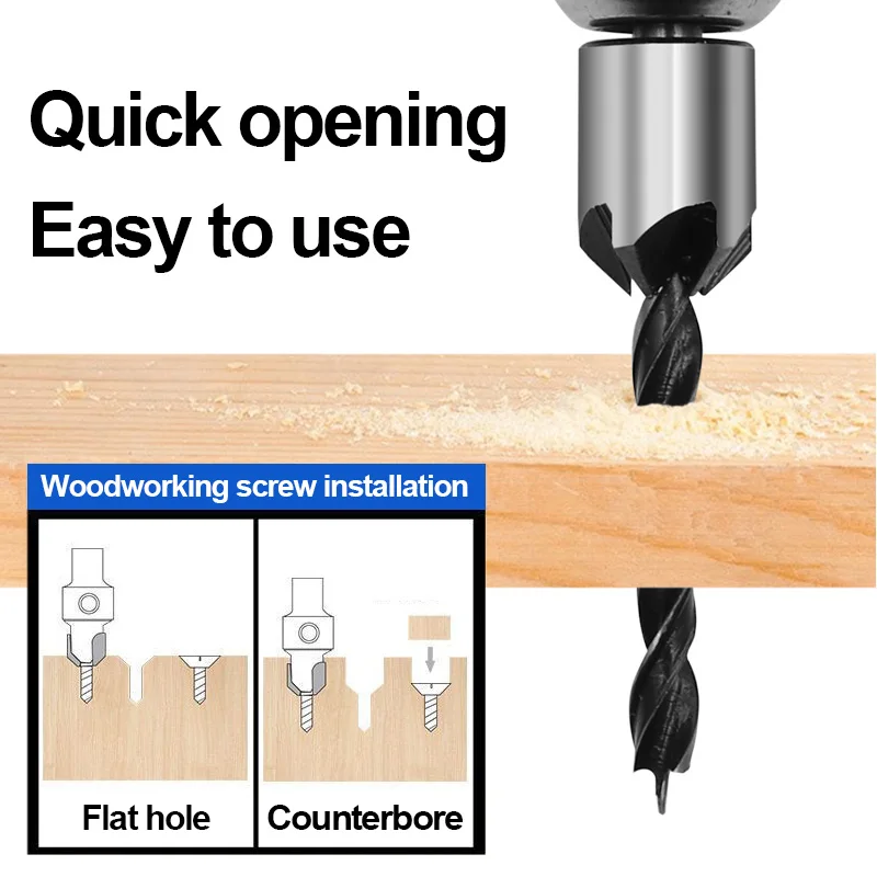 Imagem -02 - Hss Flauta Countersink Drill Bits Grupo Carpintaria Bit Chanfro Alargador Ferramentas Elétricas para Carpintaria Chave Mm6 mm Pcs