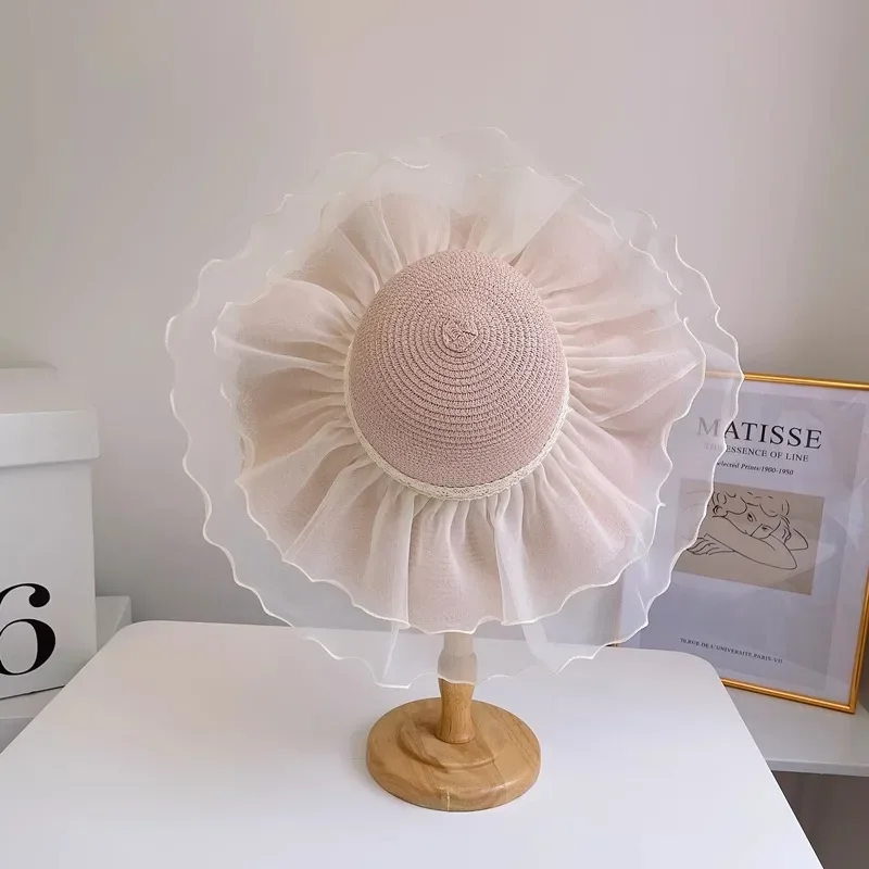 Fashion New Spring and Summer Floppy Wide Brim Sun Hat Women Strawhat Cap Outdoor Holiday Lady Beach Casual FloralPanama Hat