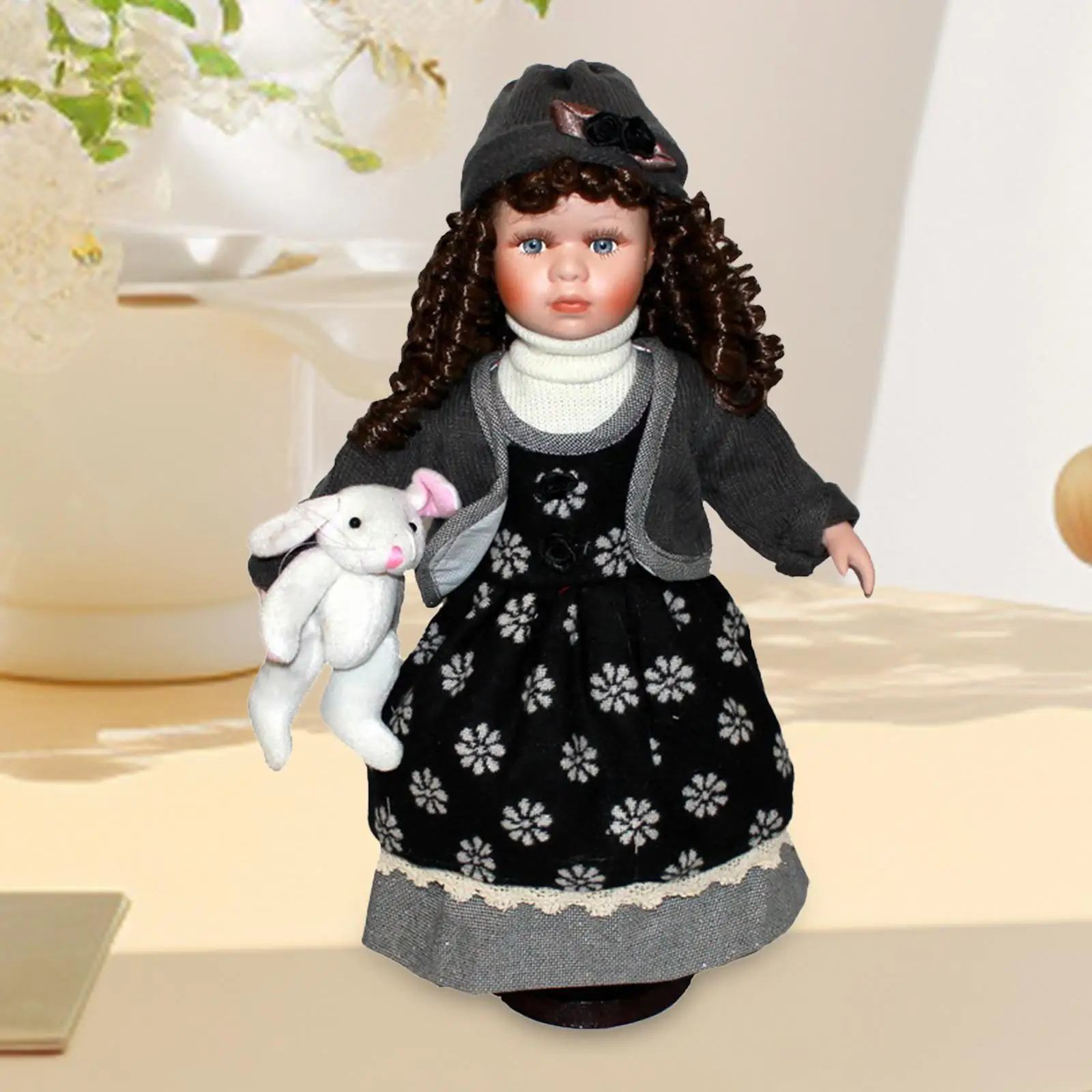 

Girl Ceramic Doll for Doll House 40cm Height Decor Victorian Porcelain Doll