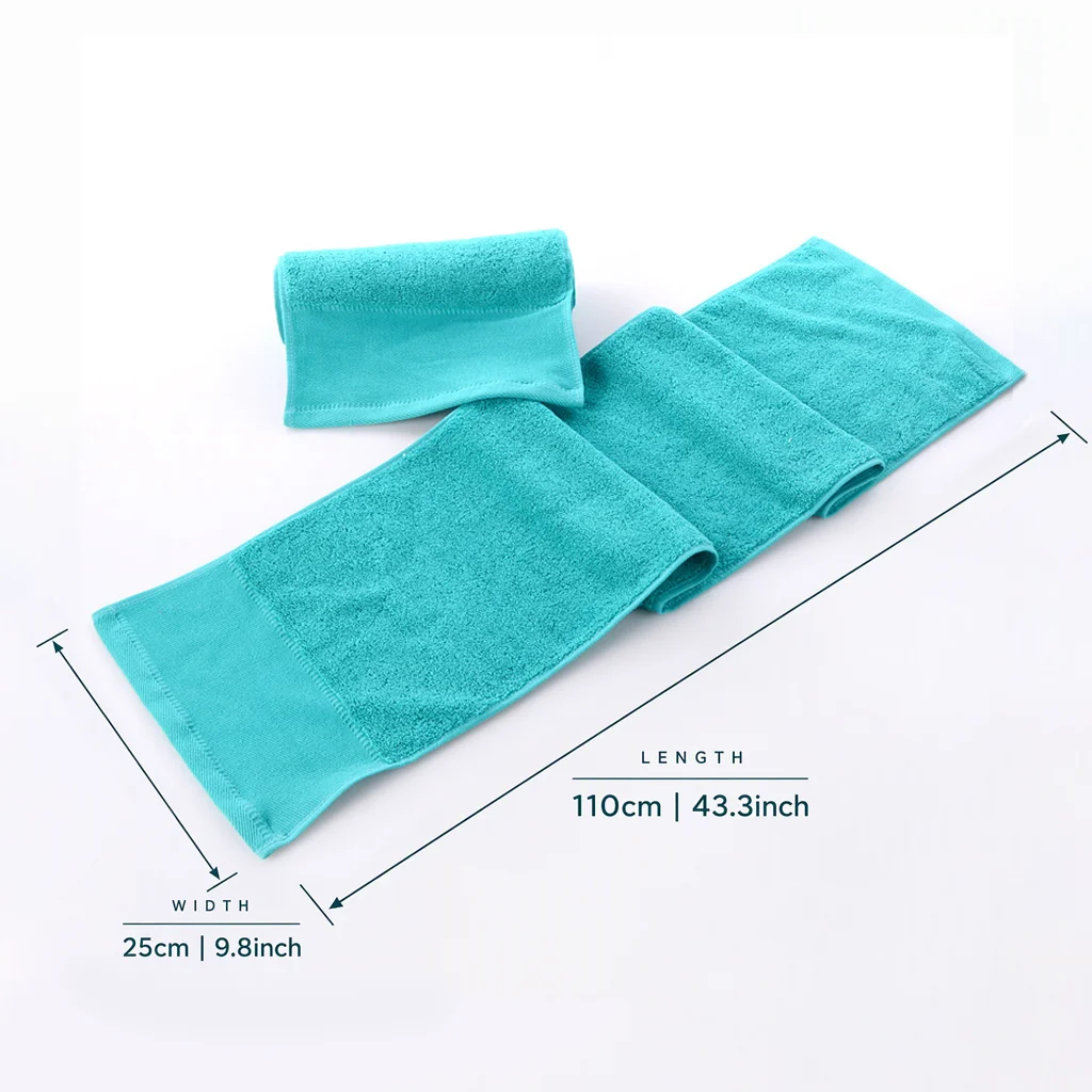 Gym Sweat Towels, 6 Pack Cotton Terry Sports Towel Set, 25x110 cm, Soft Absorbent Workout Towels for Gym Yoga Running Tennis