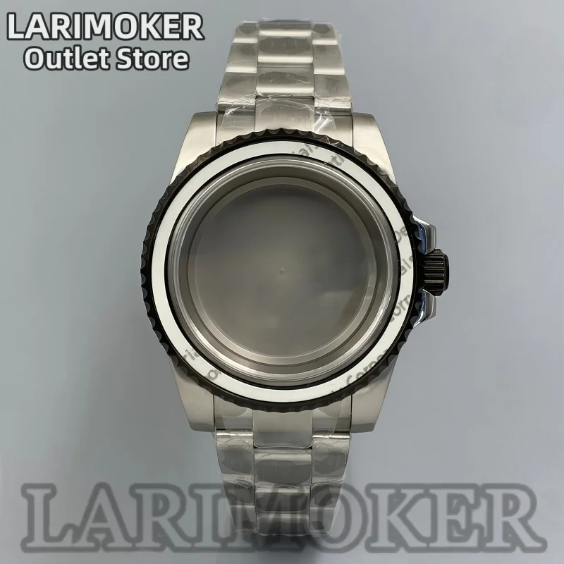 LARIMOKER 40mm Men's Diver Watch Case Stainless Steel Black Silver Sapphire Crystal Fits NH35 NH36 ETA2824 PT5000 Movements