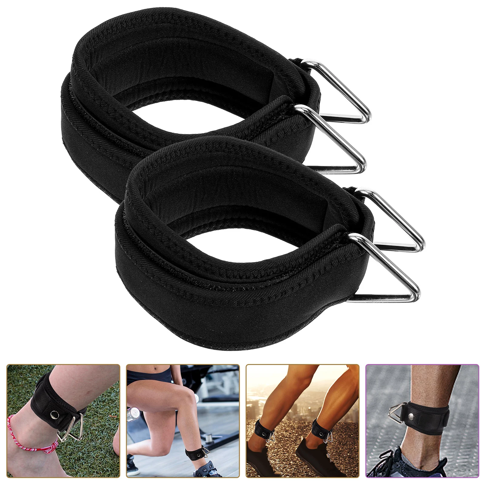 

1Pair Cable Ankle Strap Fitness Belt Adjustable Buckle Design for Leg Hip Training Portable Gym Exercise Equipment