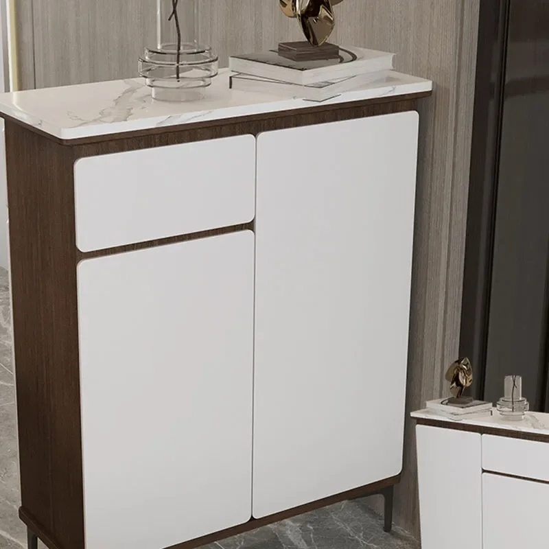 

Entrance Storage Thin Shoe Door Wooden Bedroom Chest Bench Modern Entrance Hall Closet Holder Mobile Corridor Furniture