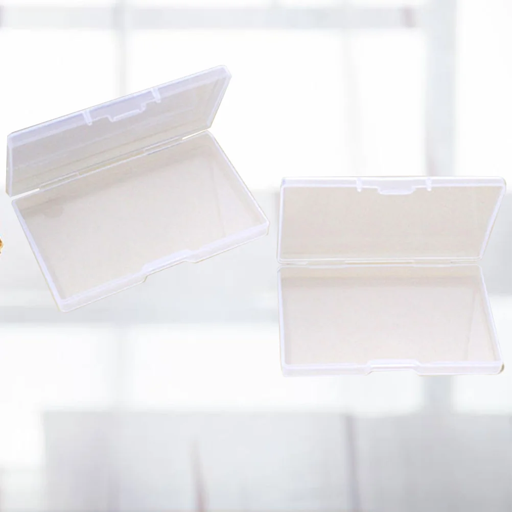 2Pcs Stylish Business Card Organizer Plastic Case for Components Id Credit Cards Professional Appearance Easy to Use