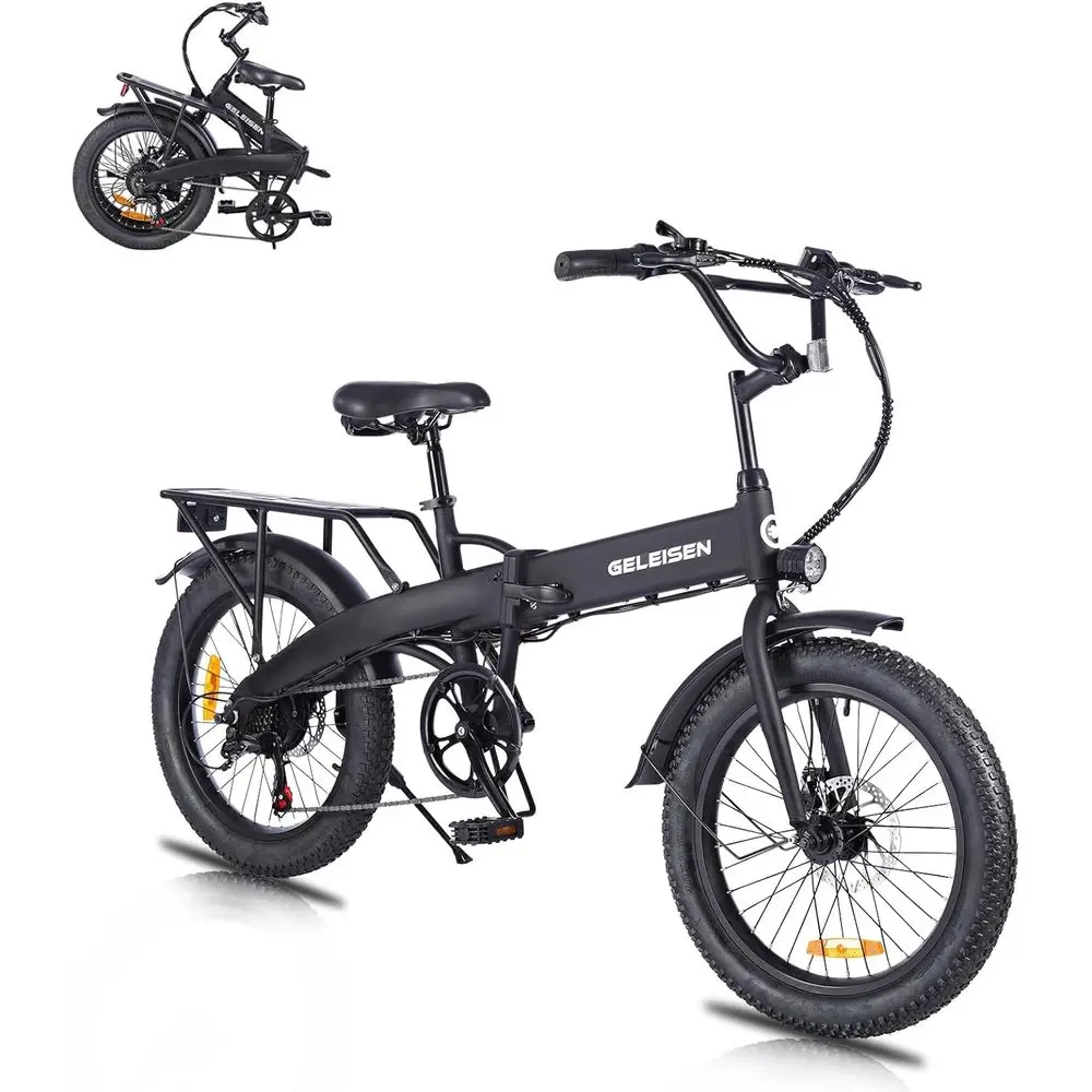 

20 3.0 Tire Adult Electric Bike, 374.4Wh Battery, 20MPH Cargo Ebike with LCD Display & 6-Speed Gears, Suitable for 5'0+ Riders