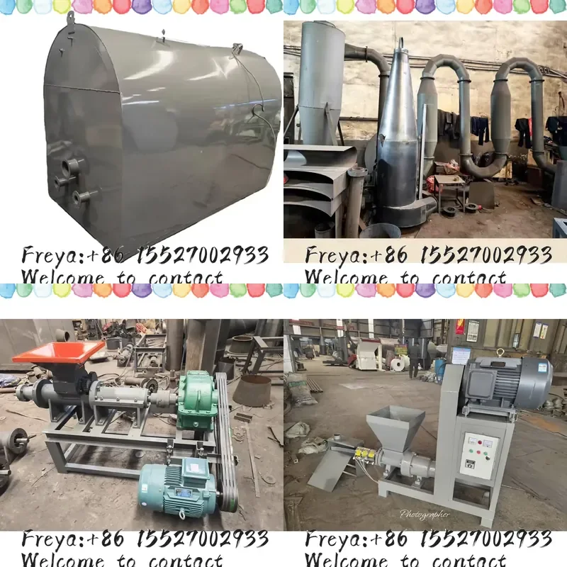 Organic Biochar Manufacturing Plant Wood Coconut Shell Rice Husk Waste Recycling Charcoal Briquette Making Line