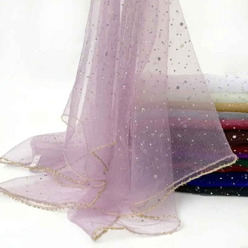  Rhinestones Headband Scarf Polyester Headwear For Outings And Celebrations