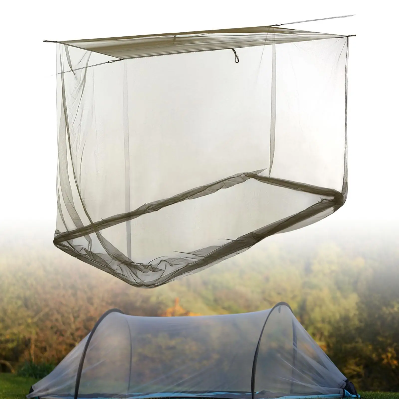 Outdoor Single Folding Bed Mosquito Net Green Summer Mosquito Net Travel Easy to Carry Camping Tent Accessories