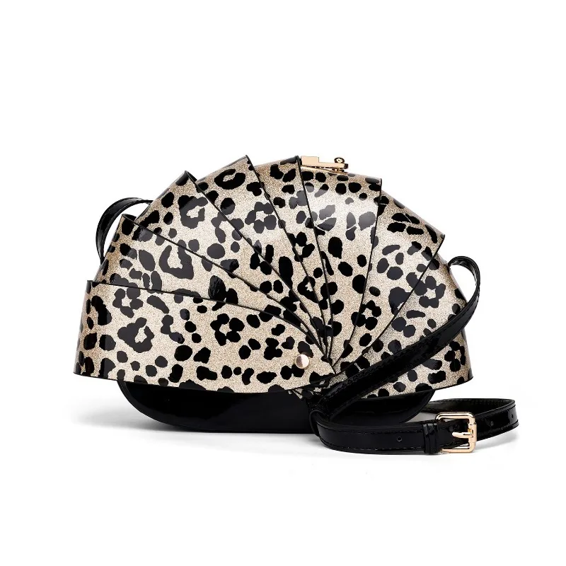 

1pcs Leopard Print Fan-shaped Bag Women's Shoulder-to-back Crossbody Bag Portable Single Shoulder Bag Suitable for Daily Use