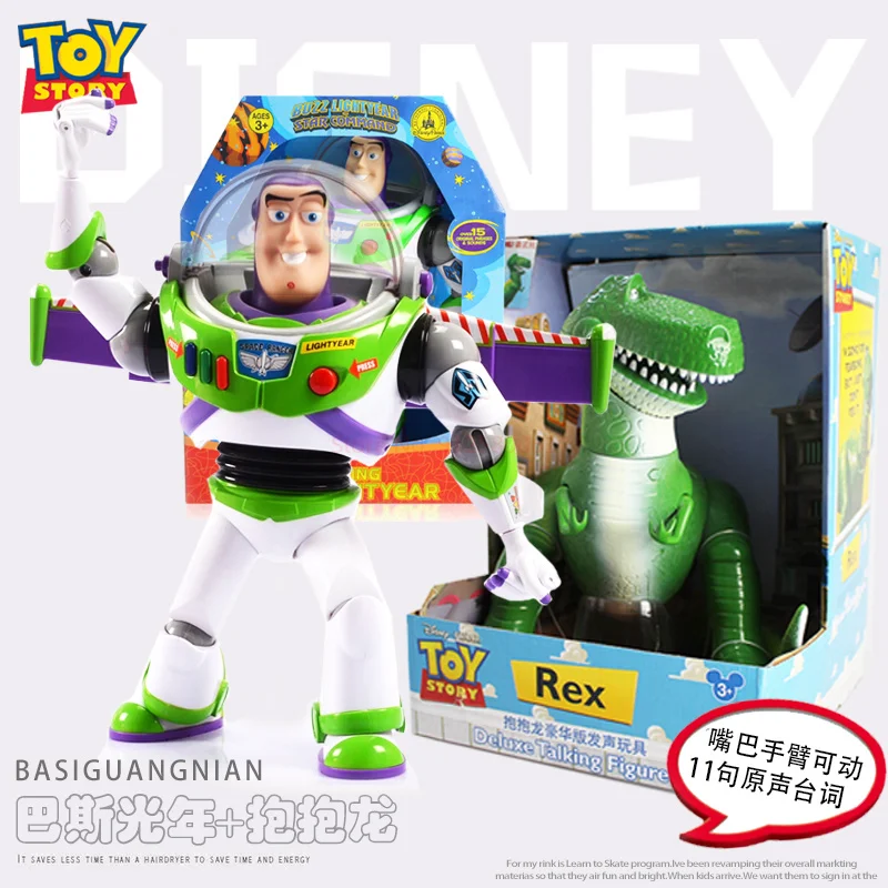 Genuine Disney Toy Story Buzz Lightyear Woody Jessie Rex Talking Action Figure Toys for Children Figurine Ornament Model Gift