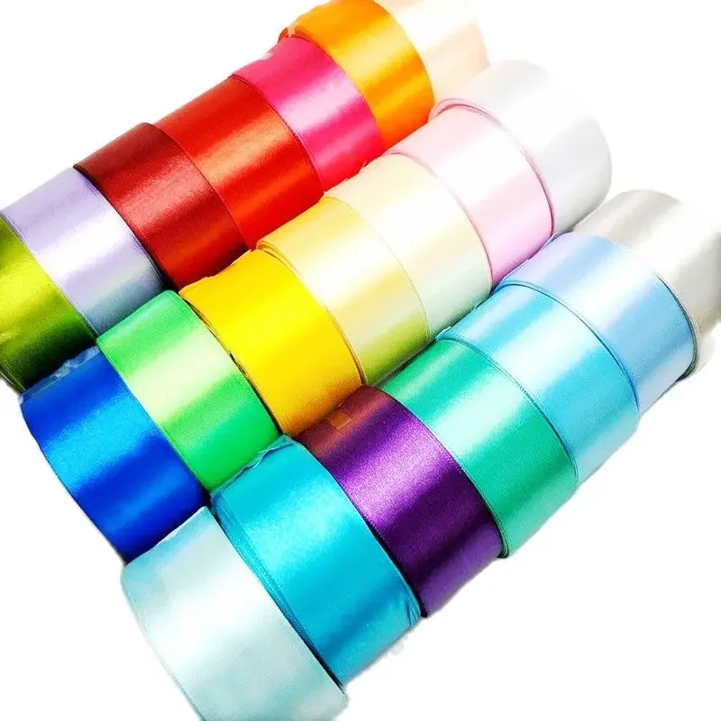 HL Solid Color Satin Ribbons Wedding Gift Box Wrapping DIY Crafts 5m 15/20/25/40/50mm