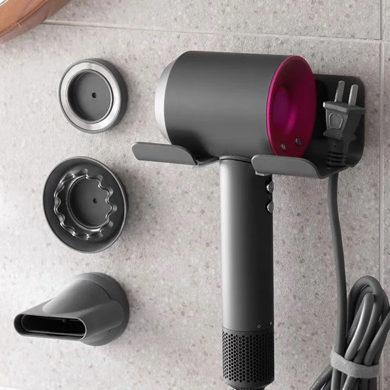 Wall Mounted Hair Dryer Holder For Dyson Laifen Aluminum Magnetic Nozzle No-punching Bathroom Accessories Blower Holder Shelf