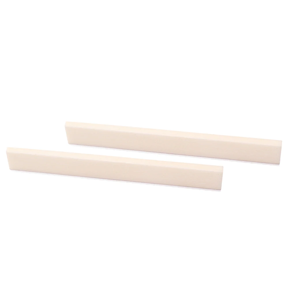 

2pcs Bone Material Guitar Saddle Blank Bone Bass Bridge Saddle Bridge Nut Lightweight Acoustic Handmade Fit Bass Ivory