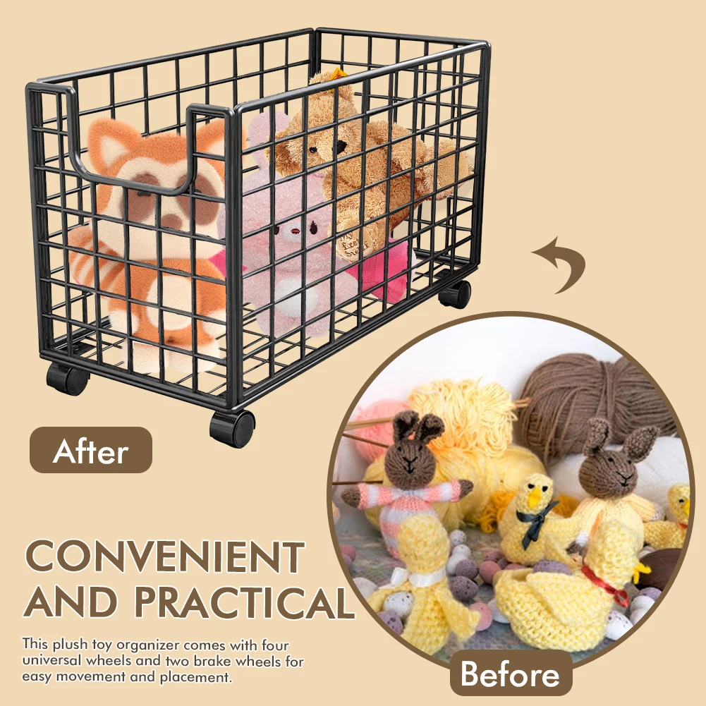 سلة تخزين معدنية لتنظيم الحيوانات المحشوة، صناديق تخزين للأطفال، صندوق تخزين الحيوانات المحشوة لتخزين أي أشياء #1