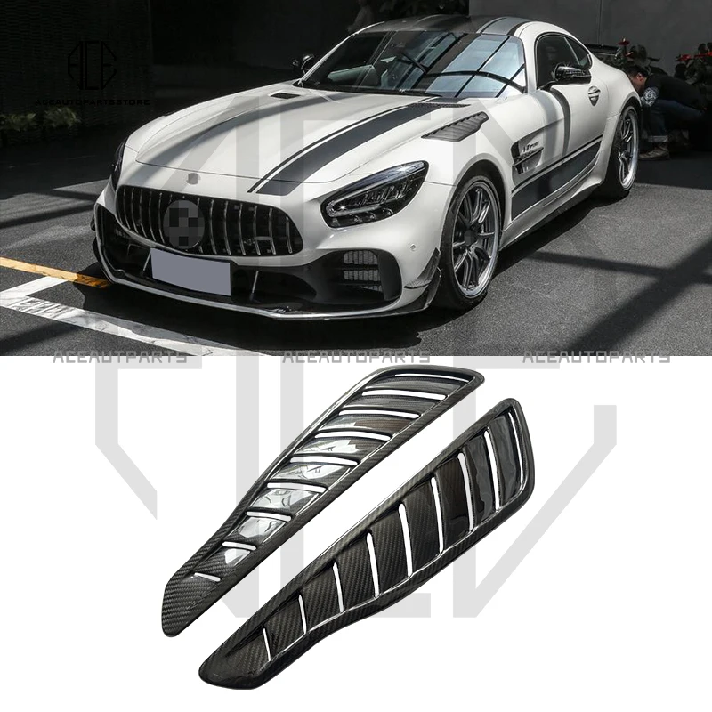 

For Mercedes Bens AMG GT Carbon Fiber Car Front Vent Fender Side Air Flow Intake Vents Covers PRO Style