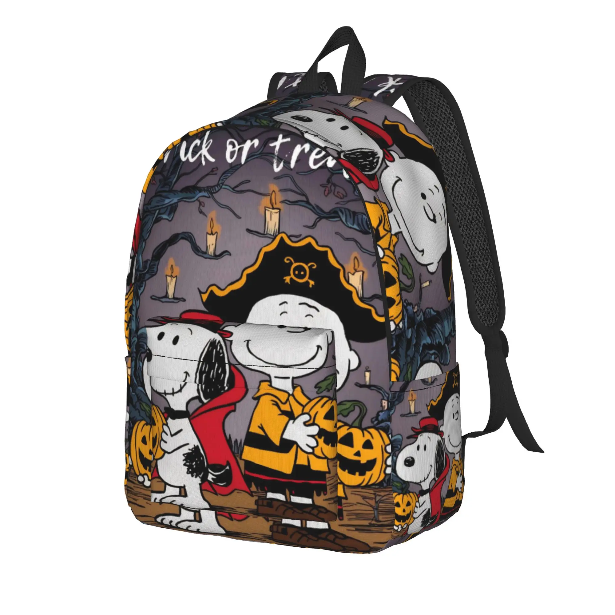 Halloween Snoopys Teenage Backpack Sports Student Work  Daypack for Men Women Laptop Canvas Bags
