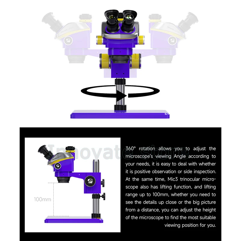 MECHANIK Mic3-B11 trinokularowy mikroskop stereoskopowy WF10X/25MM okular 7-50X ciągły zoom do telefonu PCB narzędzie do mikroskopu spawalniczego
