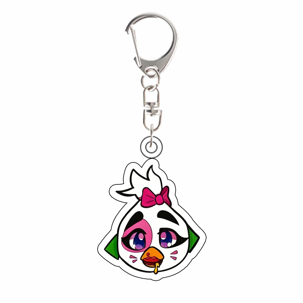for FNAF New Game Peripheral Moon and Sun Acrylic Keychain Q Version Ornament Backpack Decoration Pendant Fans Exquisite Gift