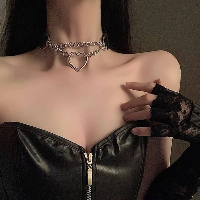 Conjunto de colarinho e trela de couro BDSM Bondage para mulheres, escravidão, gótico, gargantilha, escrava, coração, cosplay, colar sexy,