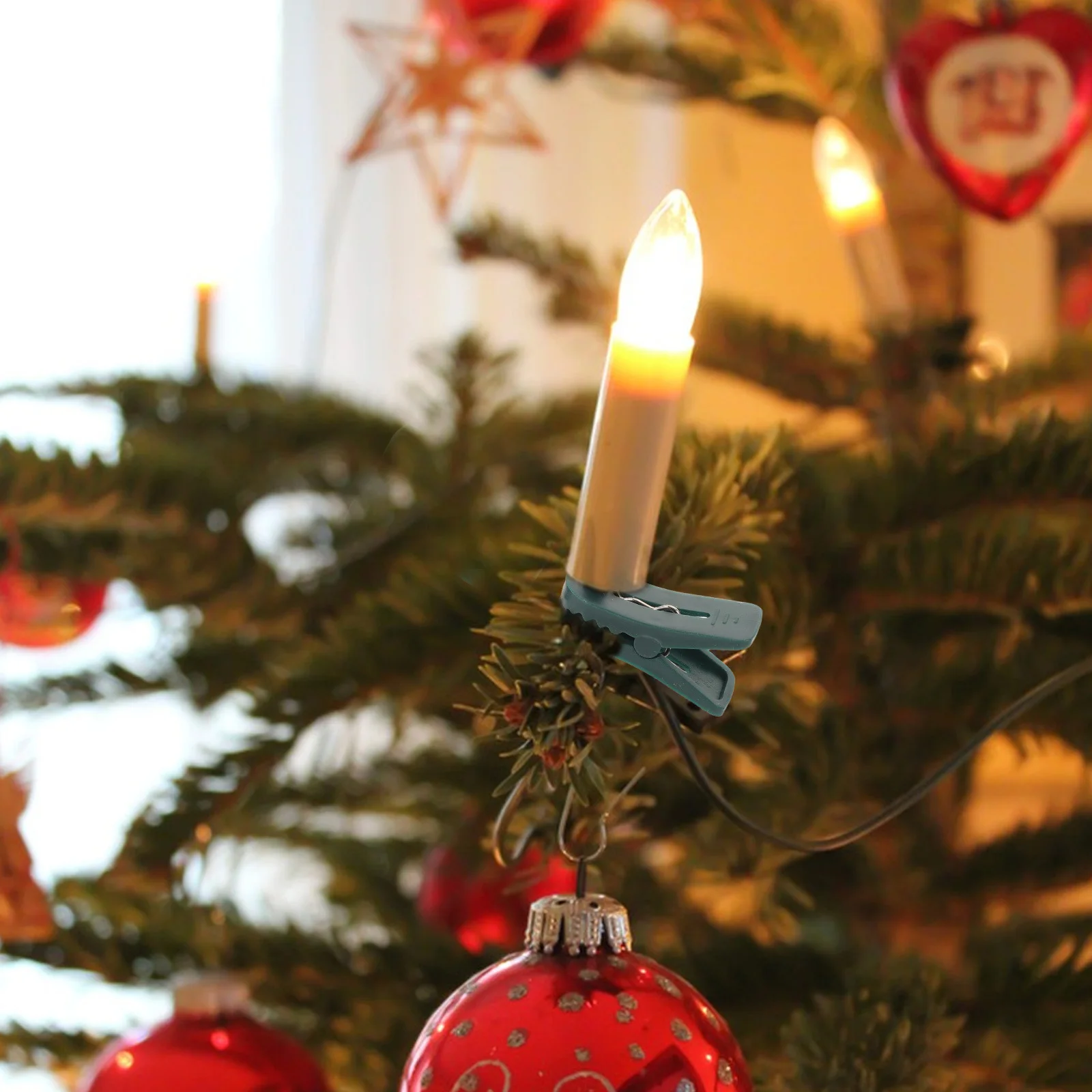 

30pcs Christmas Tree Clips Vintage Plastic Taper Holder Led Flameless Mount For Holiday Party Wedding Garland Advent