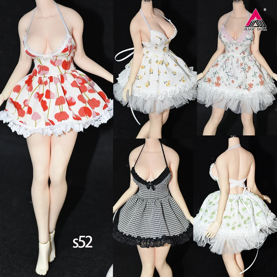 

Customized 1/6 Scale Printed Slip Backless Dress Lace Short Skirt Clothes Model Fit 12'' TBL S52 S34 Female Action Figure Body