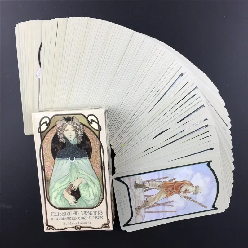 English Ethereal Visions Illuminated Tarot Cards Deck Board Table Games For Party Playing Card Entertainment Game