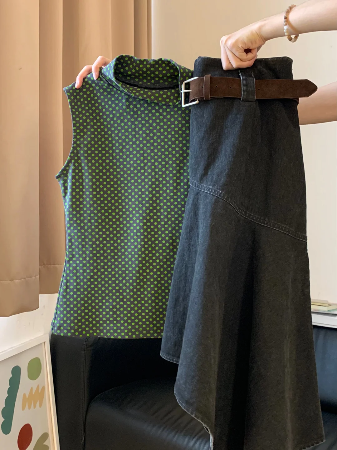 

Summer 2026 Women's Slim Fit Polka Dot Top And Skirt Set High Waist Asymmetrical Breathable Lightweight Casual Fashion Ensemble