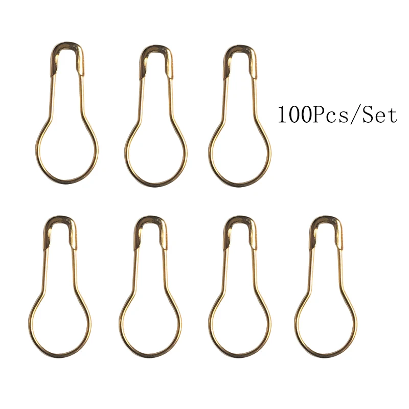 100Pcs Safety Pin Gourd Shape Mix Color Metal Pins Crafts Knitting Cross Stitch Holder DIY Sewing Accessories Marker Tag Clips