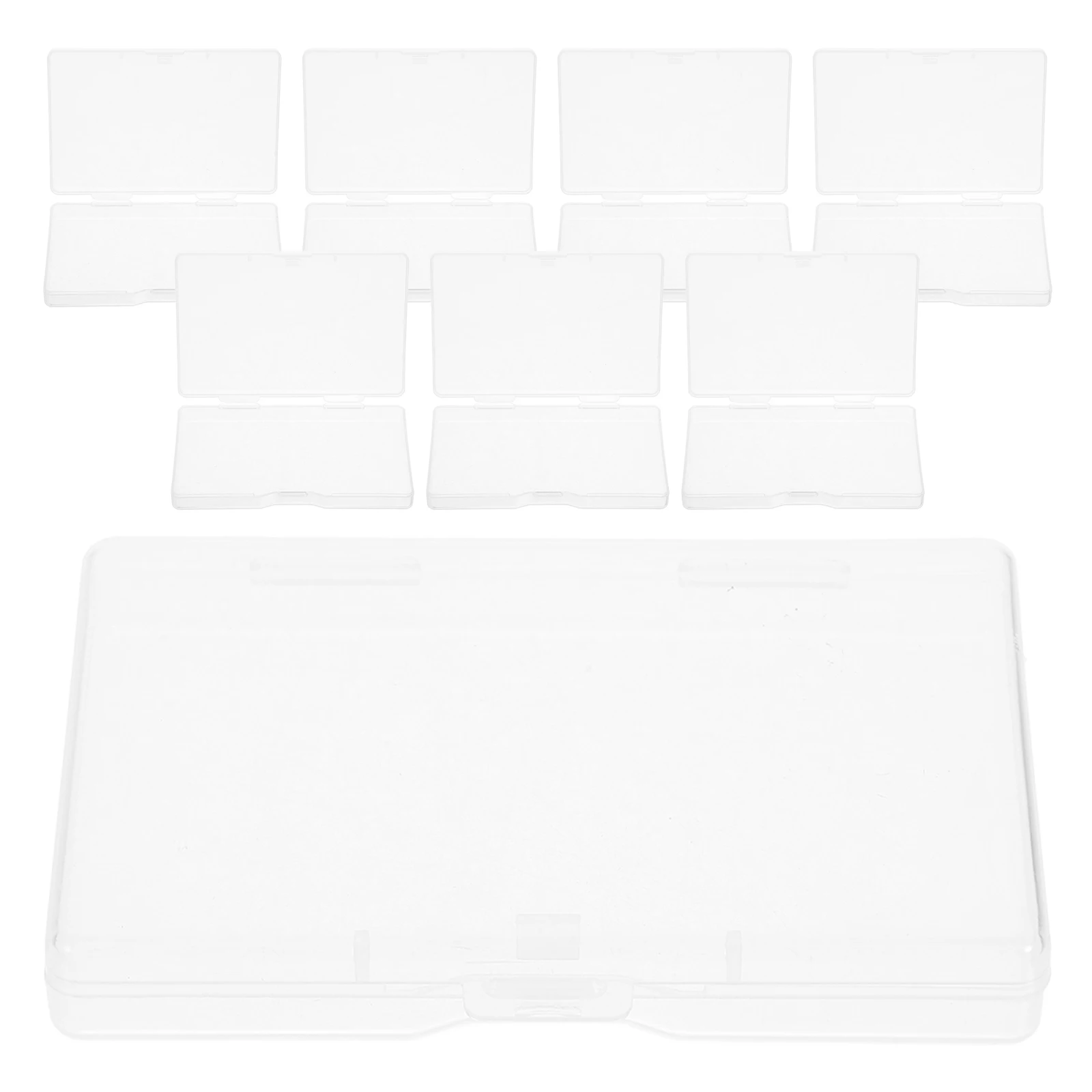 

8pcs Transparent Business Card Case Clear Plastic Storage Box for Cards Lightweight Portable Small Size Card Holders