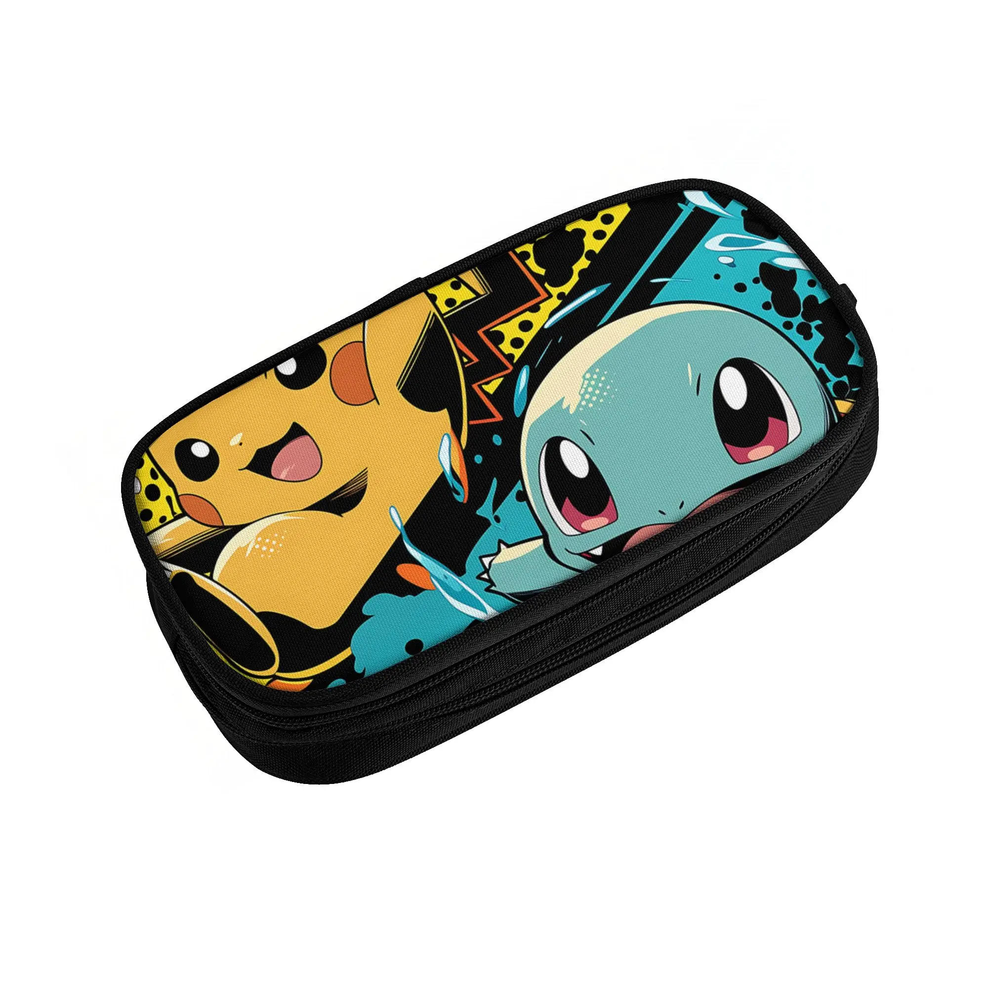1 Piece Green Pencil Cases Pen Holder Storage Stationery Pokemon Supplies Large Storage Pen Box Pencil Bag for Students