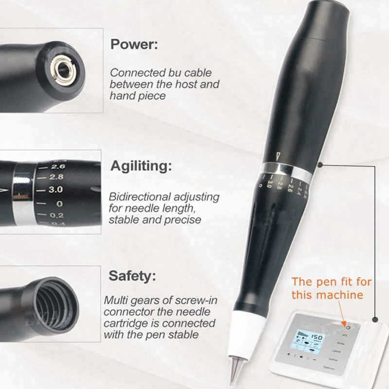 50W Eye Brow Lip Rotary Pen Permanente Make-up Tattoo Machine MTS PMU Systeem Met V9 Tattoo Naald