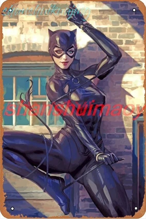 Cat Woman Posters Retro Metal Signs Vintage Wall Decor Art Tin Sign, 8X12 Inch (20X30 CM) nice FGDD sign